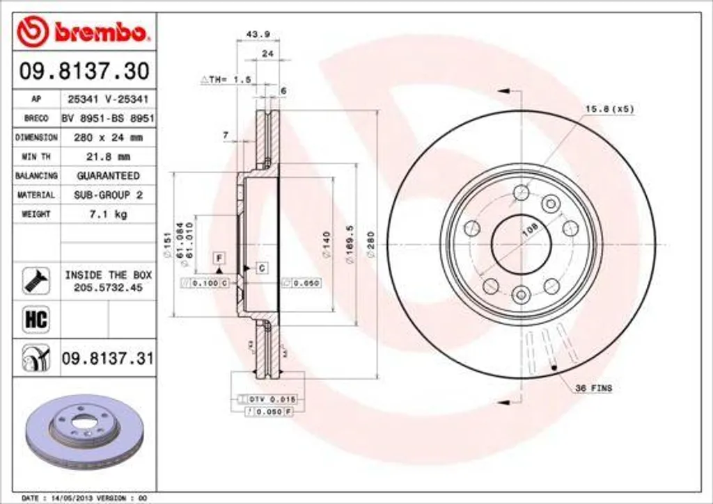 Éliminez les bruits de freinage Megane II avec le disque Brembo 09.8137.31