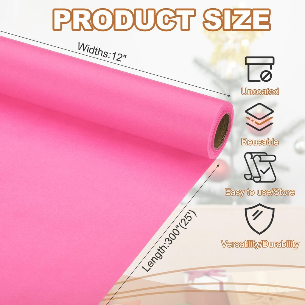 Geschenkpapier, 29.6cm x 7.6m 70 GSM Geschenkpapier Rolle Geschenkpapier Einfarbig Packpapier Wrapping Paper fš¹r Poster Pinnwand Geschenkverpack...