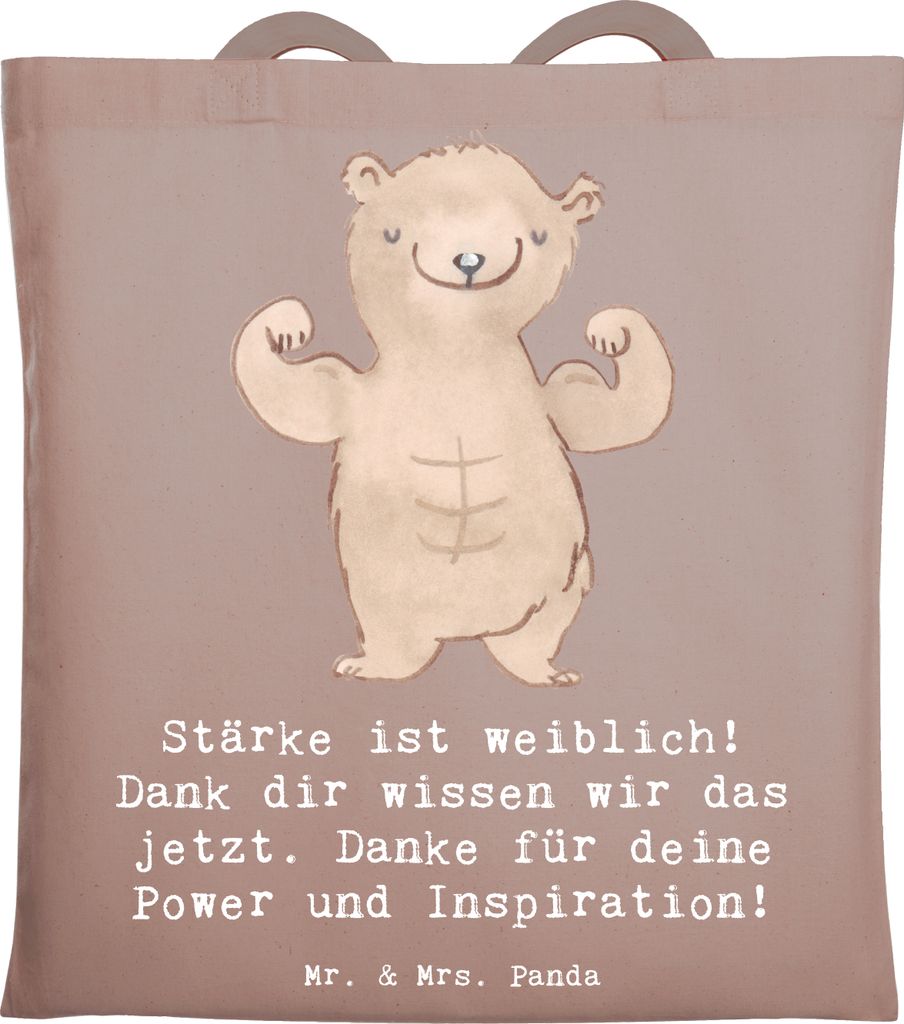 Mr. & Mrs. Panda Beutel Bodybuilding Trainerin - Braun Pastell - Geschenk, Inspiration, Maßgeschneiderte Ernährungspläne, Danksagung, Ernährung...
