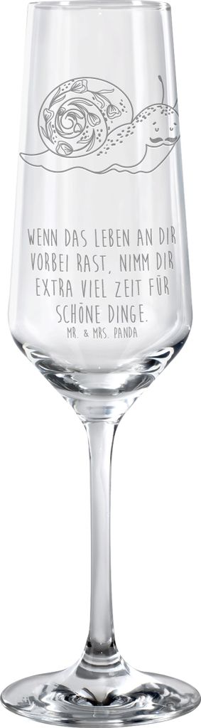Mr. & Mrs. Panda Champagnerglas Schnecke Sir - Transparent - Geschenk, Motivation, Zeit nehmen, Tiermotive, Sektkelch, Sektglas, Weisheit, Sektflö...