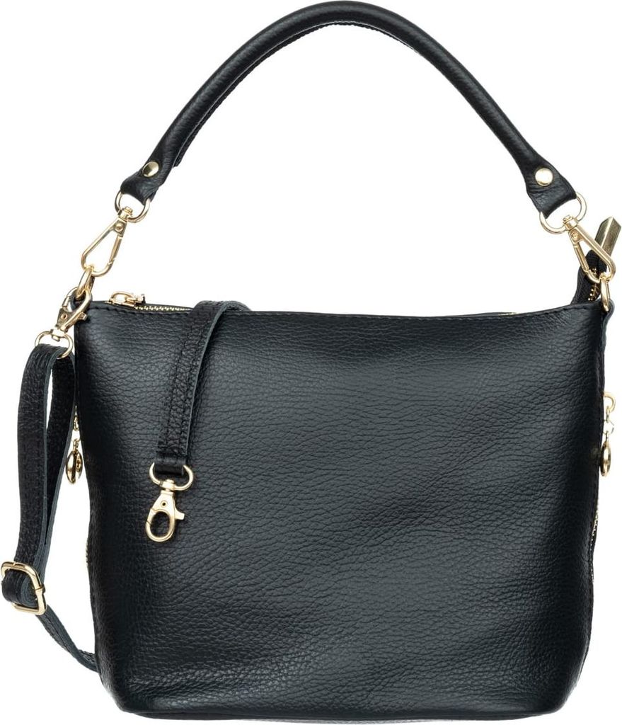 Kleine Damen Lederhandtasche Vezze Molla Schwarz Produktbild 