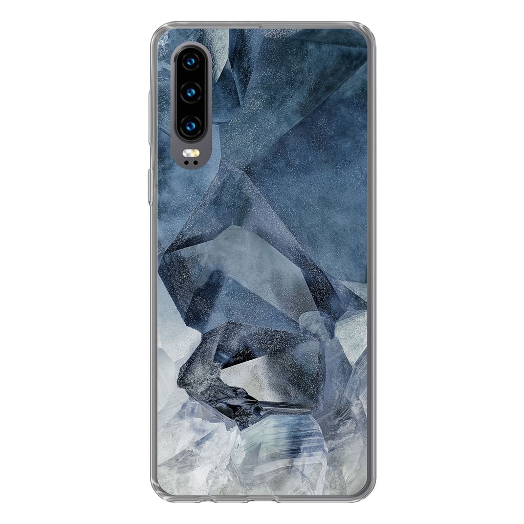 MuchoWow Handyhülle Schutzhülle Hülle für Huawei P30 Edelstein - Natursteine - Mineralien Silikon Softcase Handy Hülle - Kartenbesitzer