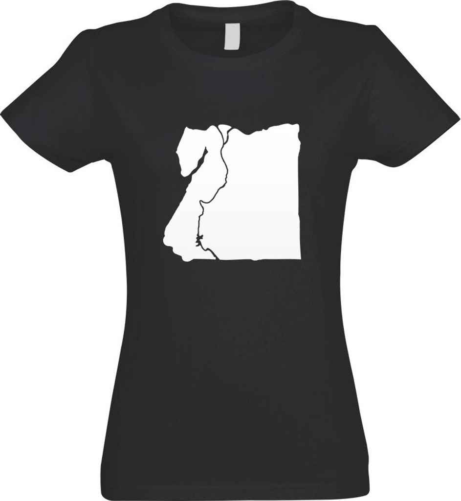 Kiwistar - T-Shirt tailliert - Damen - Graphit - Ägypten Umriss Kontur - mit Motiv Bedruckt - Funshirt Design - Sport - Freizeit - Damen - M