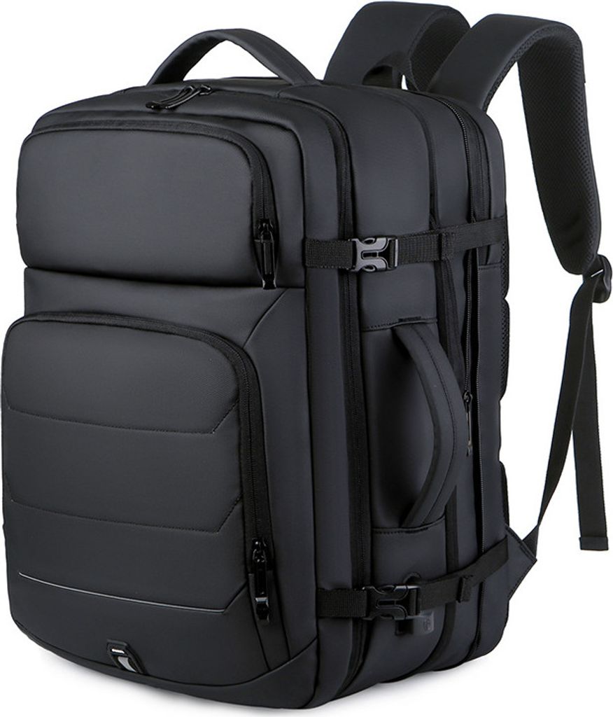 deForde Businessrucksack Laptop Wasserdicht Cityrucksack Sacramento Schwarz