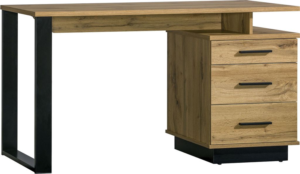 Furniture24 Schreibtisch Lamelo LA8 mit 3 Schubladen Wotan Produktbild 