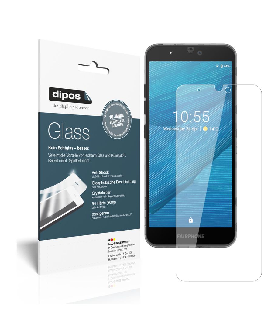 2x Schutzfolie für Fairphone 3 - Anti-Shock 9H Folie dipos Produktbild 