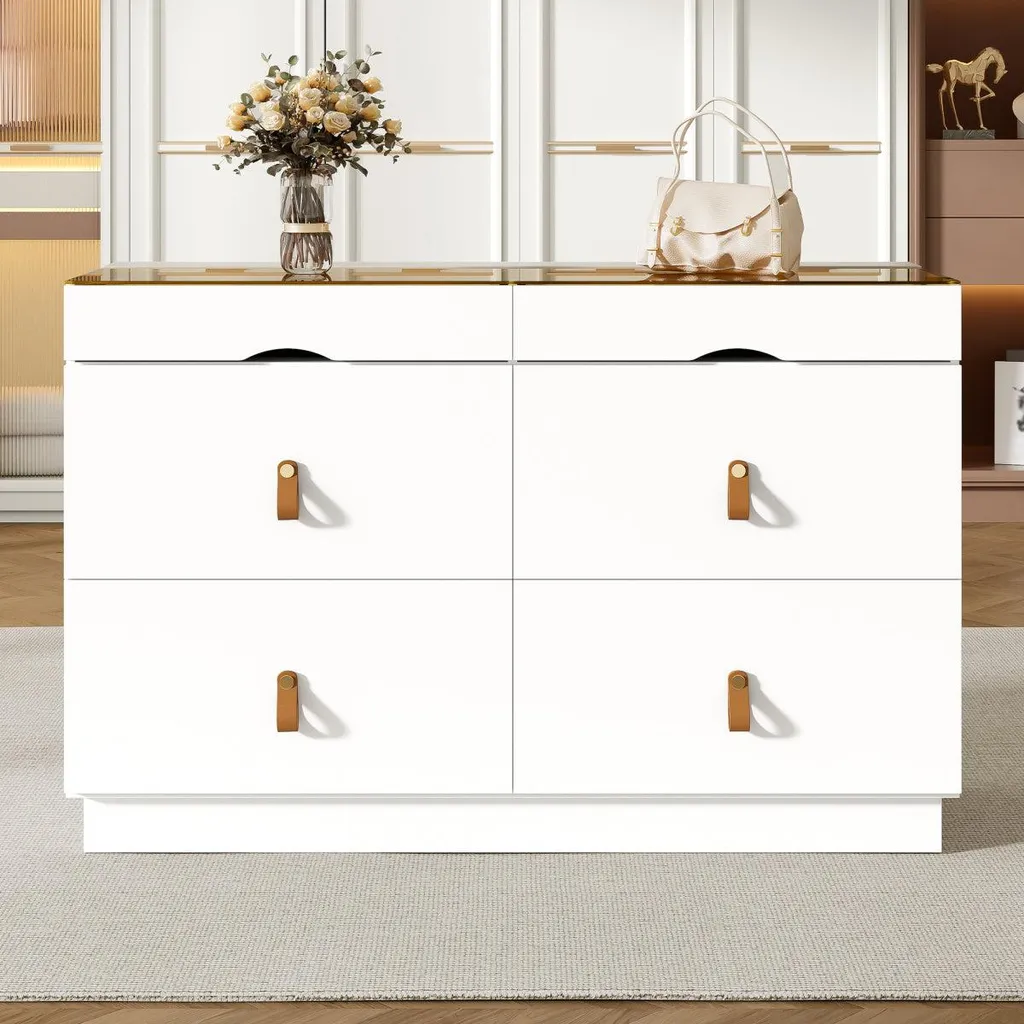 Coiffeuse et Commode de Rangement Blanche L120cm pour la Chambre - 7