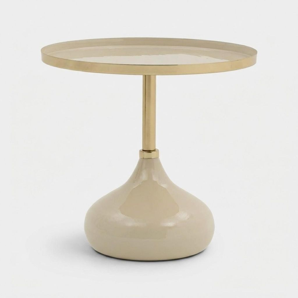Runder Design-Couchtisch beige Vaskh
