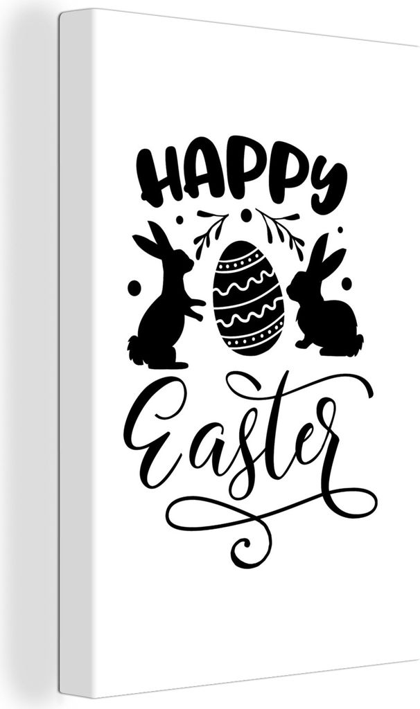 OneMillionCanvasses - Leinwandbilder - 90x140 cm, Ostern - Zitate - Frohe Ostern - Osterei - Osterhase, Wandbilder Kunstdruck Wanddekoration - Wa...