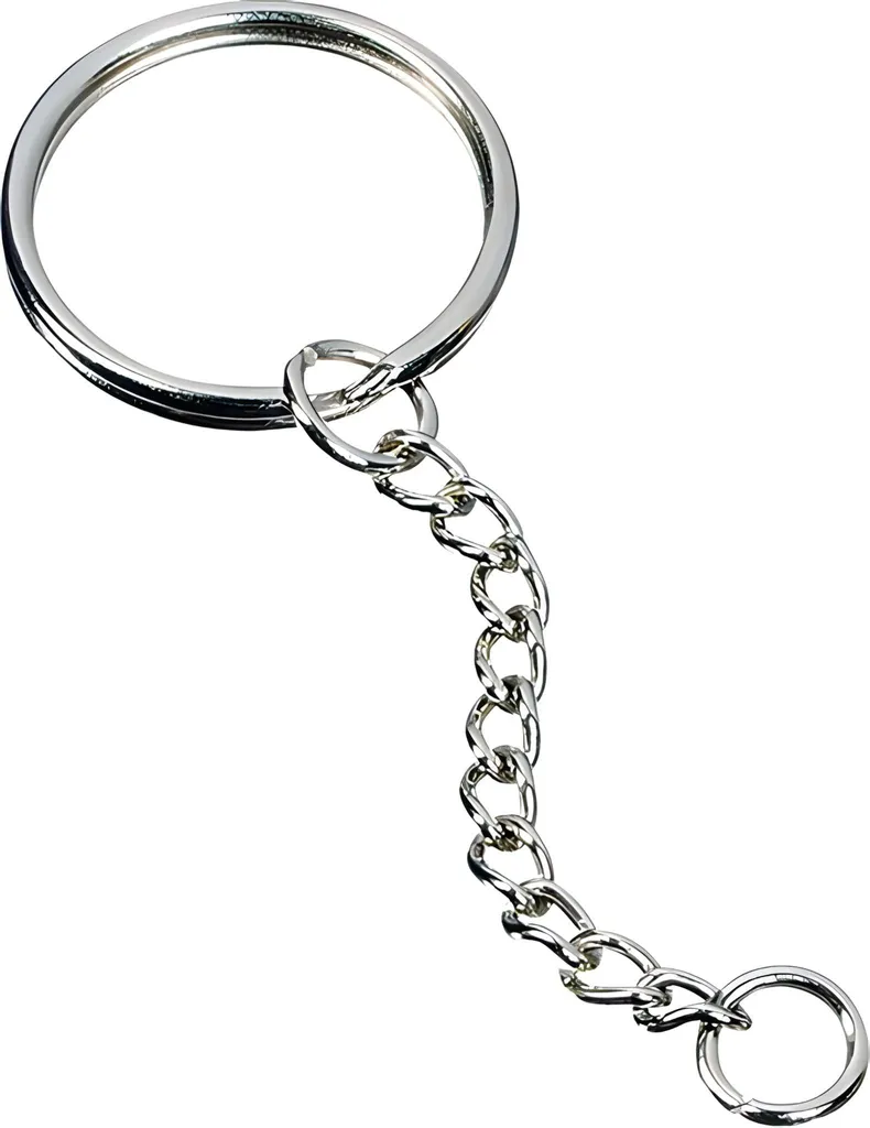 Anneau de rechange pour porte-clés 25 mm avec chaîne argent solide