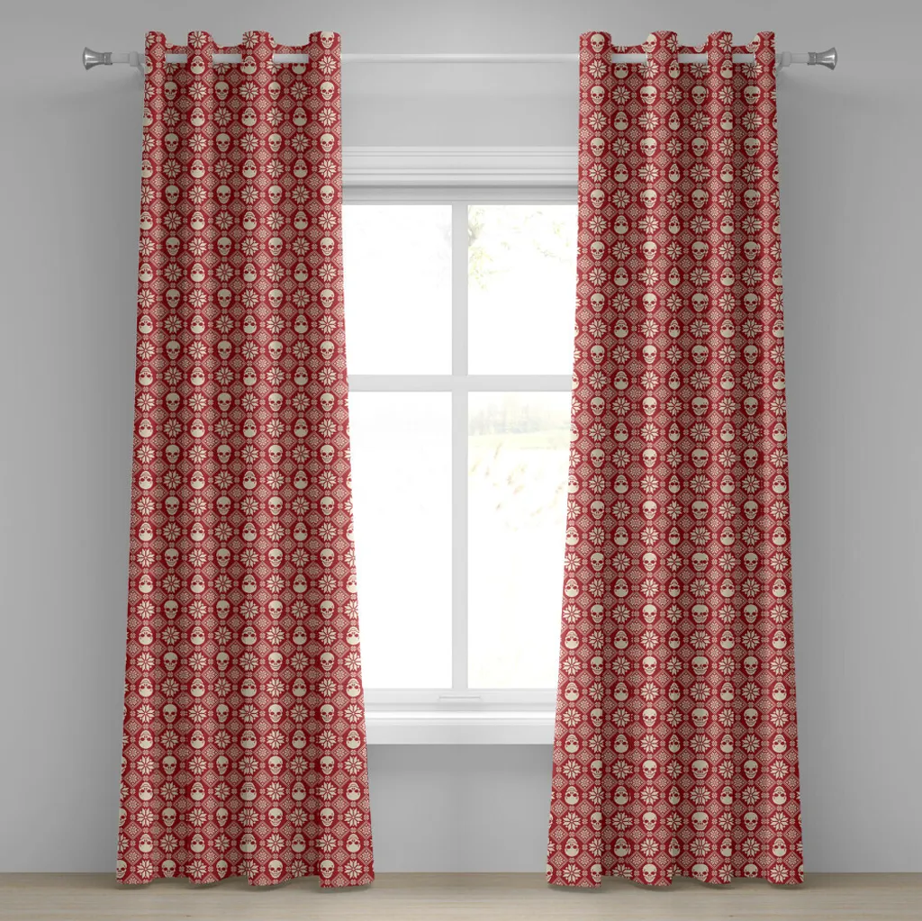 Tende Decorative ABAKUHAUS Nordic Stitch Skull 280x175cm Style