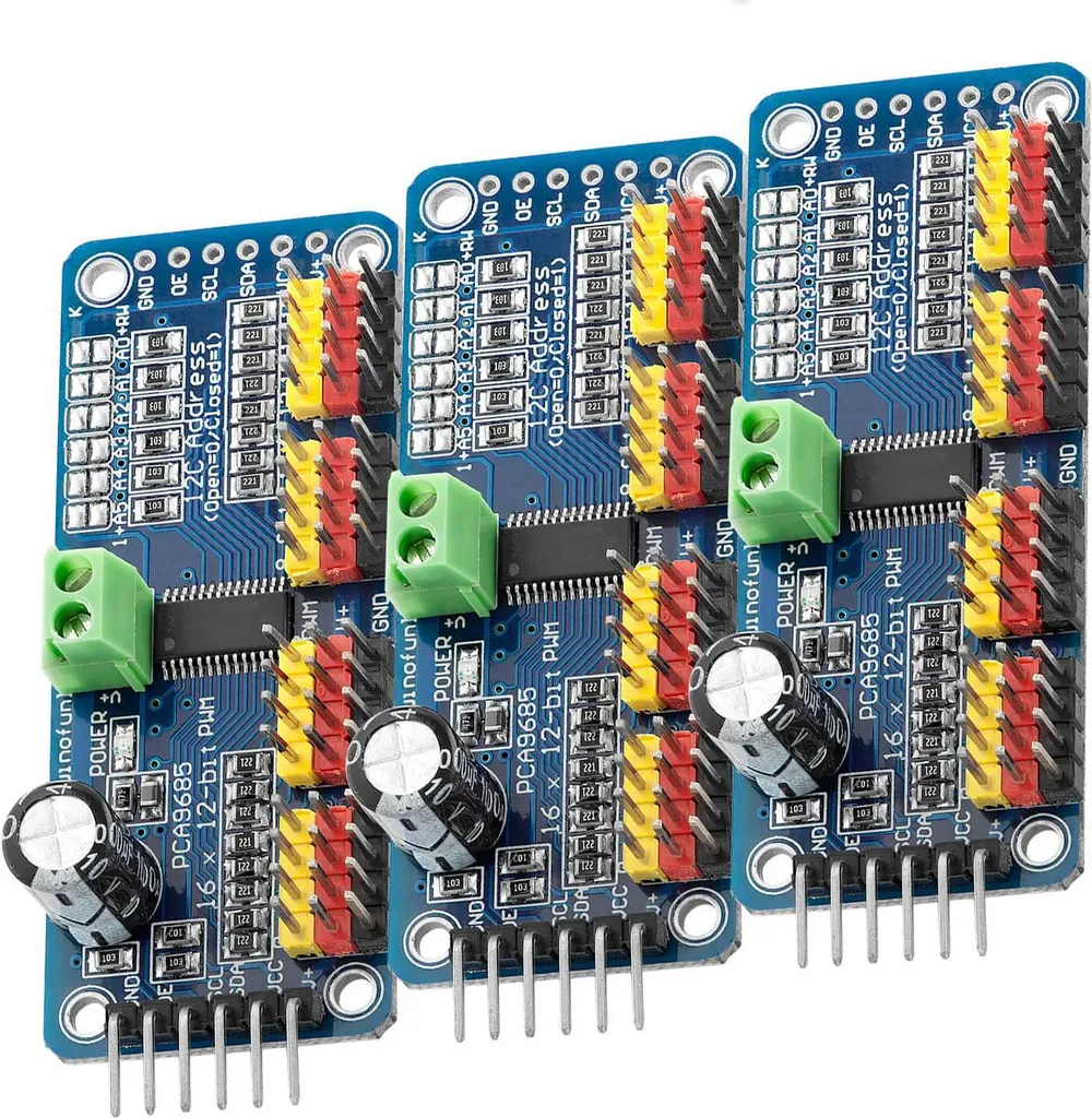 Pilote d'asservissement PCA9685 : gérez 16 servomoteurs via I2C sans effort