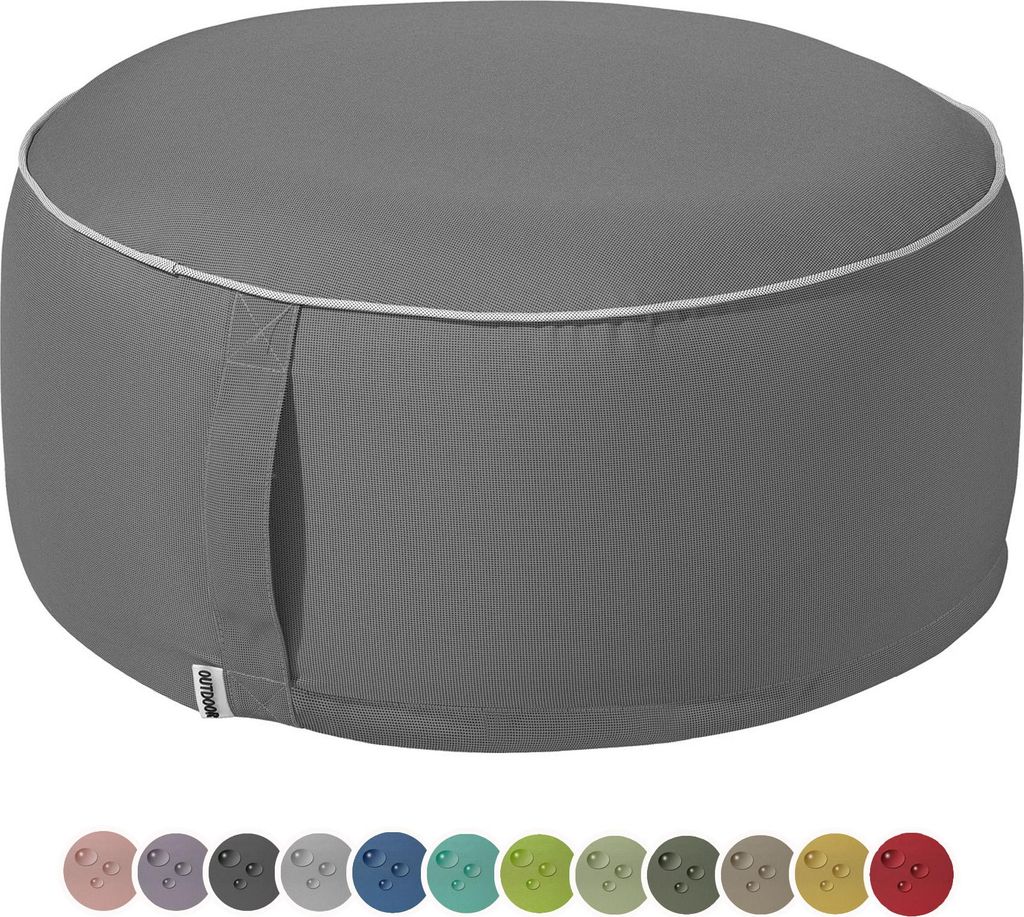 heimtexland Outdoor Pouf Sitzkissen wetterfest Garten Bodenkissen ausblasbar Fußhocker Yoga Lounge Hocker Tisch Party Deko Sitzsack 25x55 Typ551 A...
