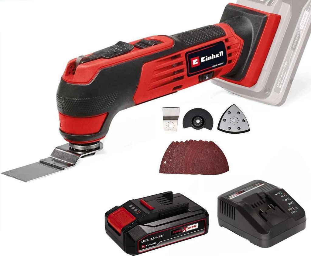 Einhell Multifunktionswerkzeug TE-MG 18/1 Li 18V Akku 2.5 Ah / Ladegerät