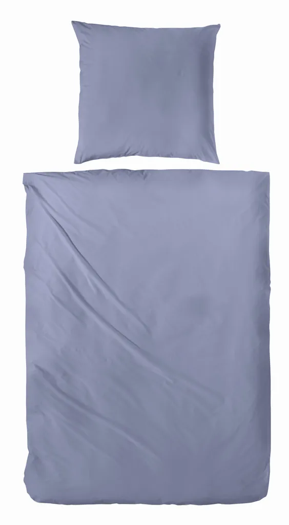 Parure de Lit 135x200 Hahn Percale Bleue - Idéal pour Sommeil Frais et Doux