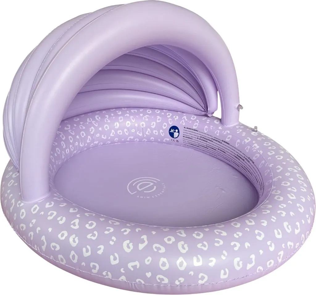 Piscine gonflable pour bébé 100 cm avec pare-soleil imprimé léopard