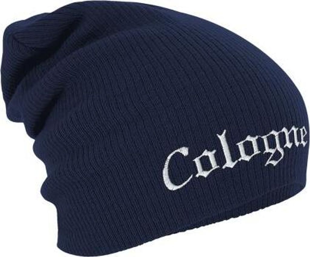 Longbeanie Slouch-Beanie Wintermütze Stickmotiv Cologne 54582 Color - Navy