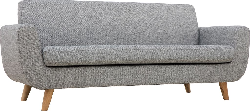Miliboo - Skandinavisches 3-Sitzer-Sofa in Hellgrau und Produktbild 