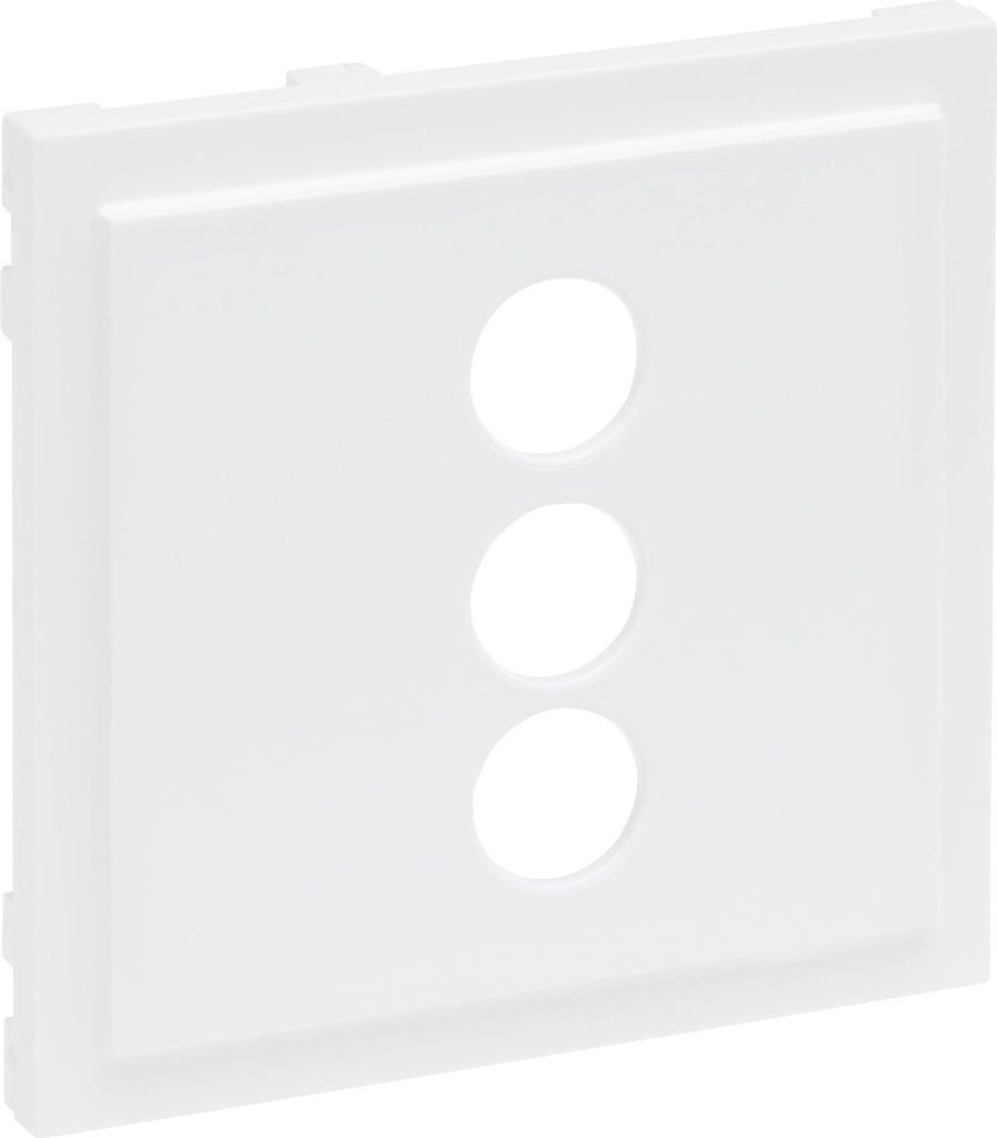 Legrand SEANO Abdeckung für 3-fach RCA (Cinch)-Anschlussdose, 3 separate Cinch-Anschlüsse, Ultraweiß, 765186