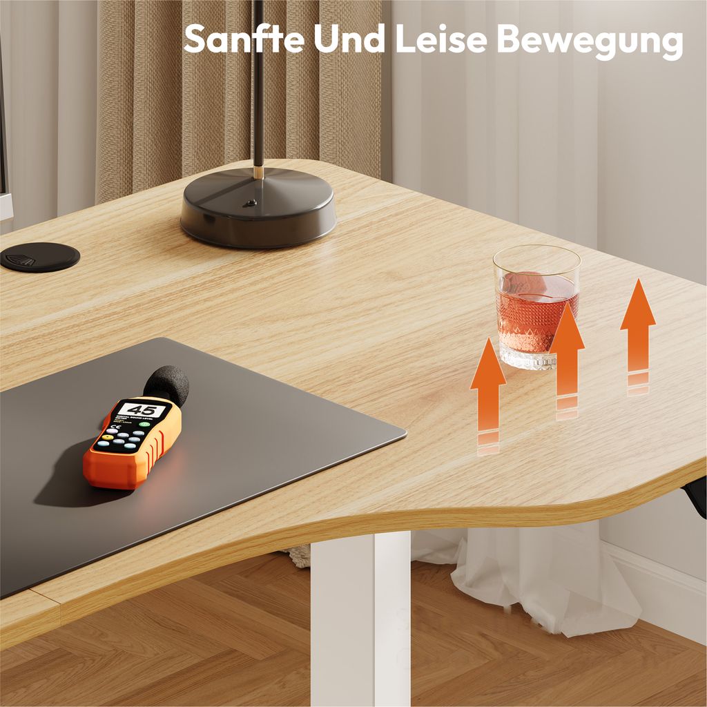 SANODESK QS1 140 x 60 cm Výškově nastavitelný stolní Obrázek produktu 7