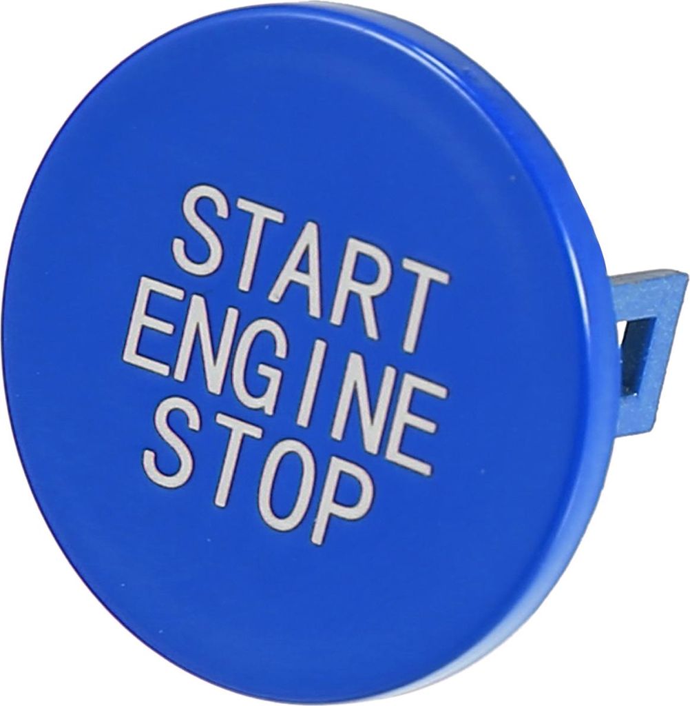 ABS Aufkleber für Auto Motor Zündung Start Stop Knopf Blau