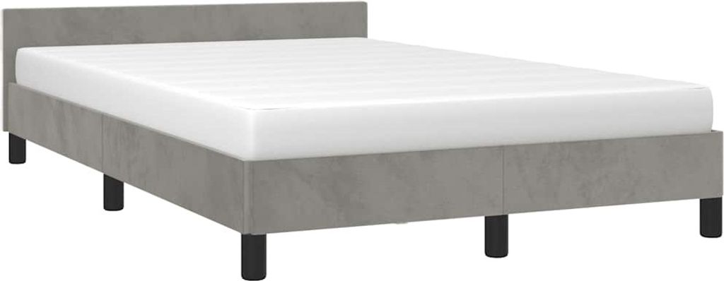 vidaXL Bettgestell ohne Matratze Hellgrau 120x200 cm Samt Produktbild 