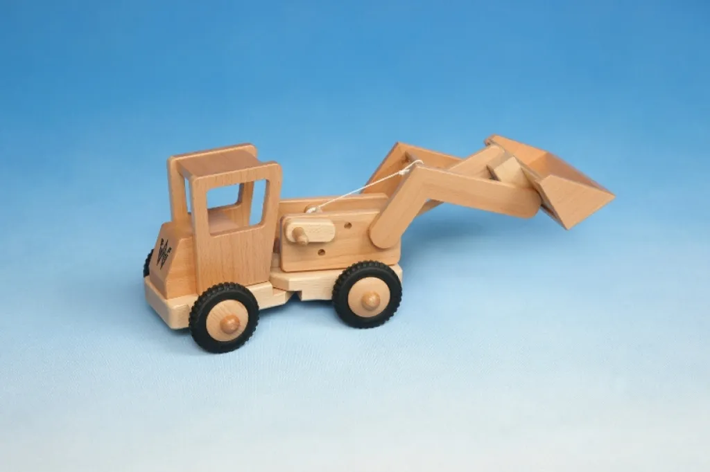 Chargeuse sur pneus en bois pour enfant - Jeu d'éveil manuel en hêtre