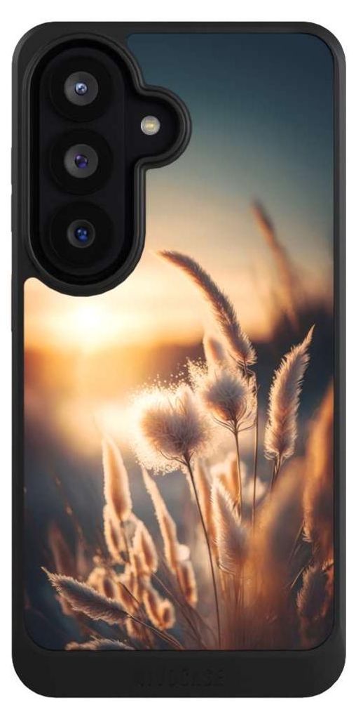 NIVOCASE Hülle für Samsung Galaxy S26 Handyhülle NIVOcore Case Schwarz Natur Sonne Pampasgras