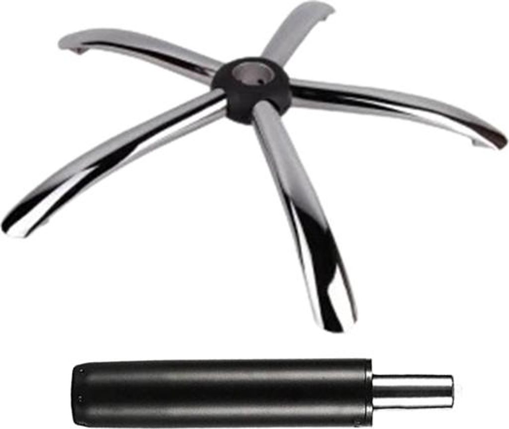 Chefsessel-Basisset, 60 cm und Kolbenzylinder, Gas, für Bürostühle, schwarz, 35 cm