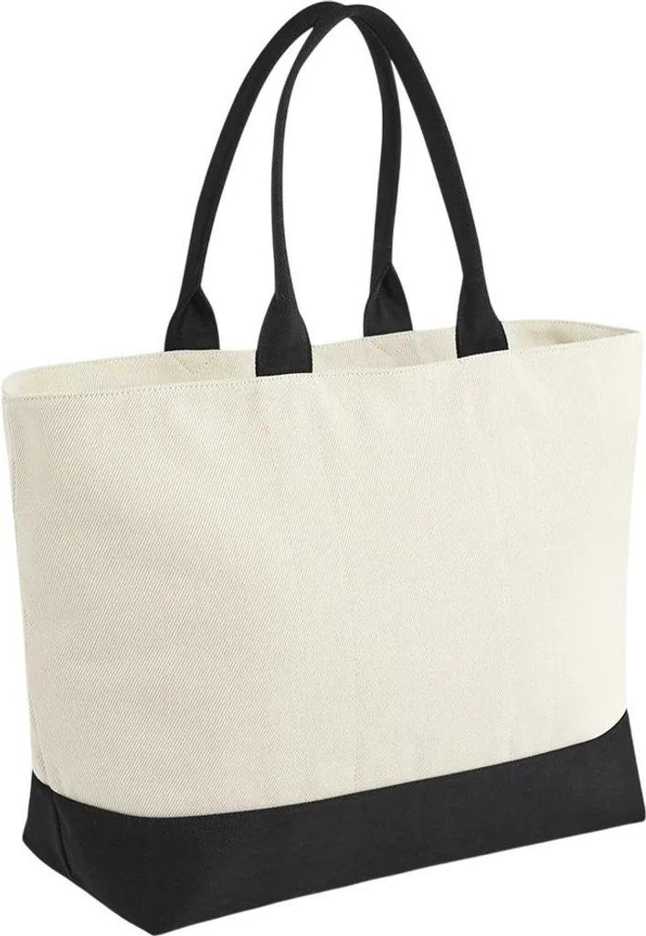 Grand Sac de Voyage en Toile Naturelle et Noir Quadra Puerto Weekender