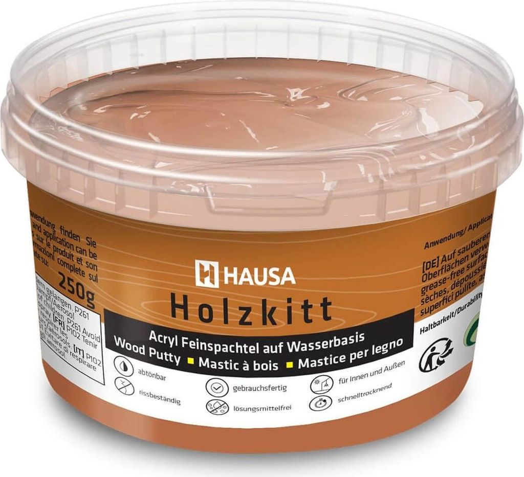 HAUSA Holzkitt 250 g Nussbaum Holzspachtelmasse, Kitt für Produktbild 