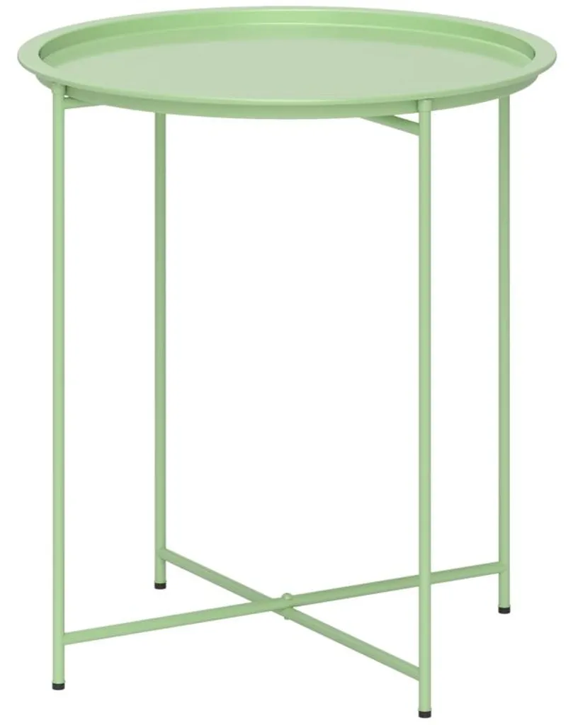 Table de jardin en métal résistante aux intempéries, ronde et pliable