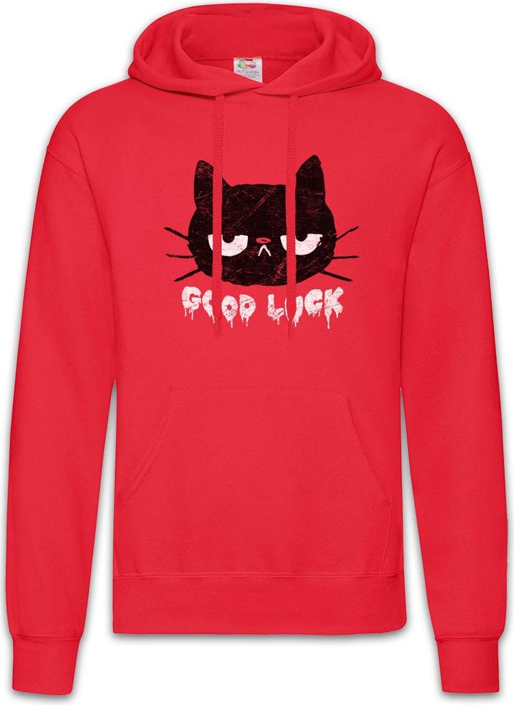 Urban Backwoods Cat Good Luck, Herren Hoodie, Farbe: Rot, Größe: XL