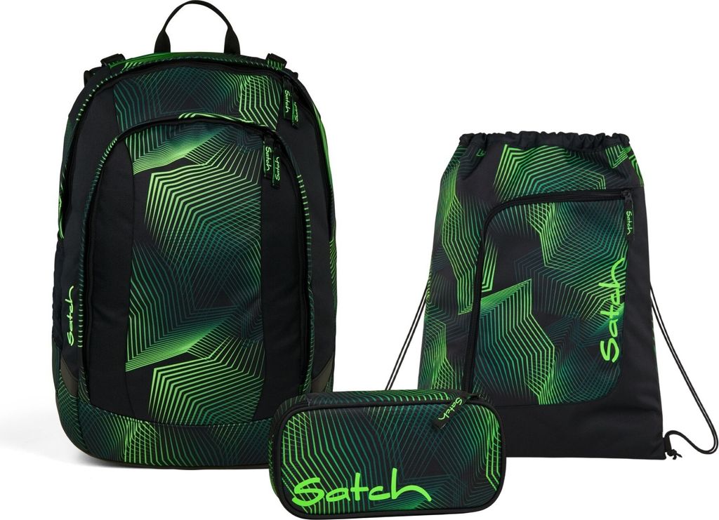 Satch Schulrucksack-Set AIR Seismic Green 3-teilig, Produktbild 
