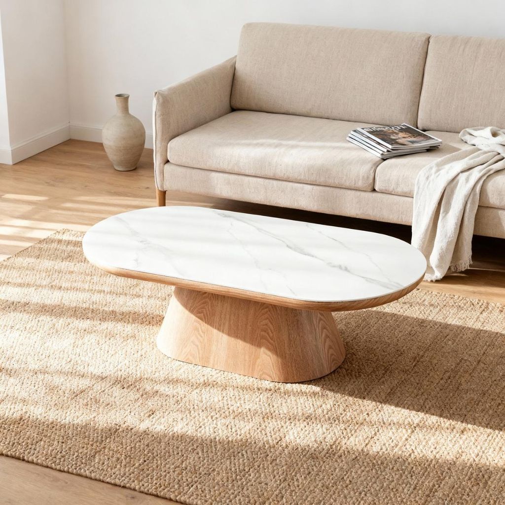 Giga Meubel Couchtisch Alba - Natur Keramik - 120x60x38cm