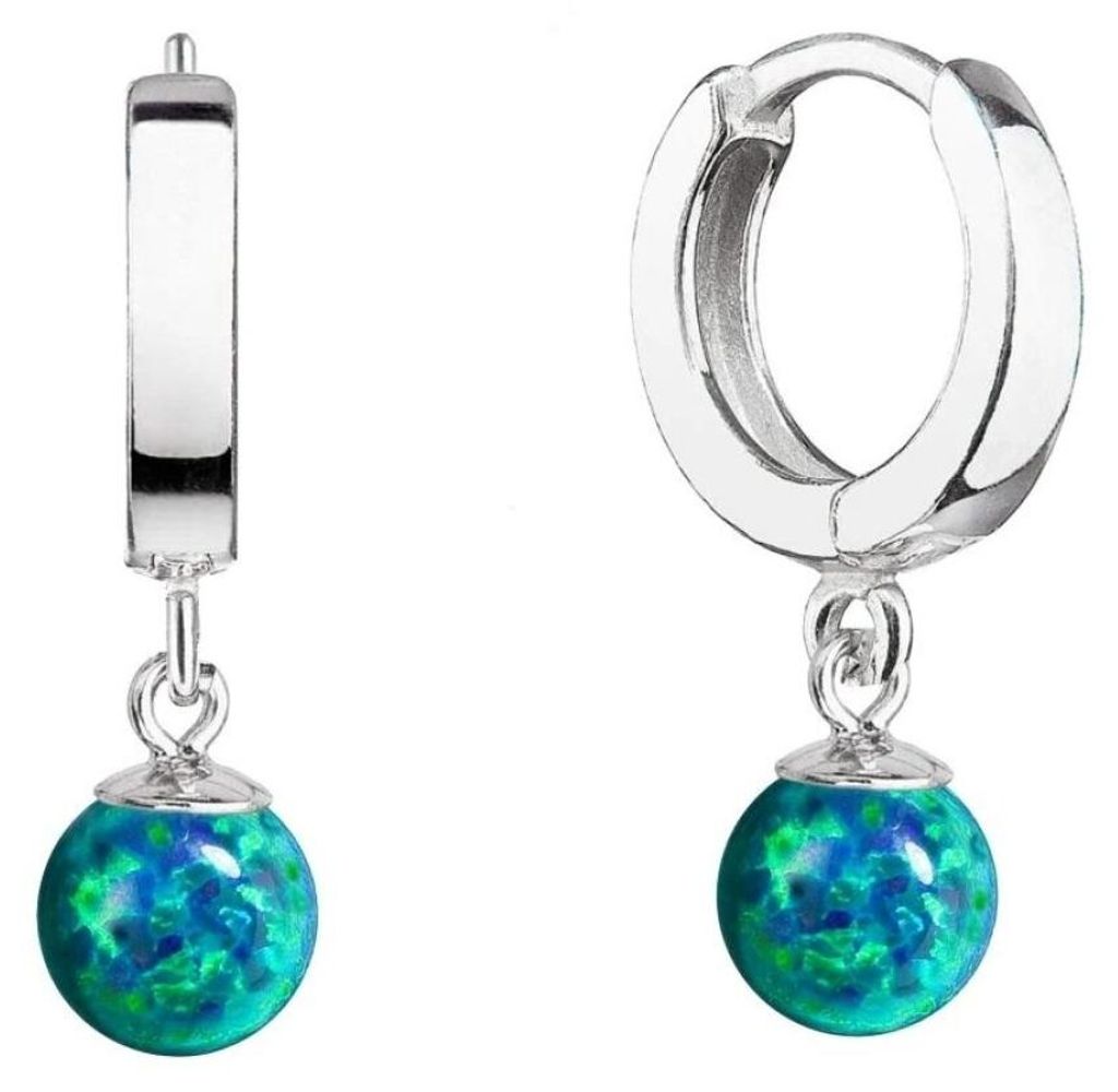 Silberringe mit baumelndem synthetischen Opal 11404.3 grü n