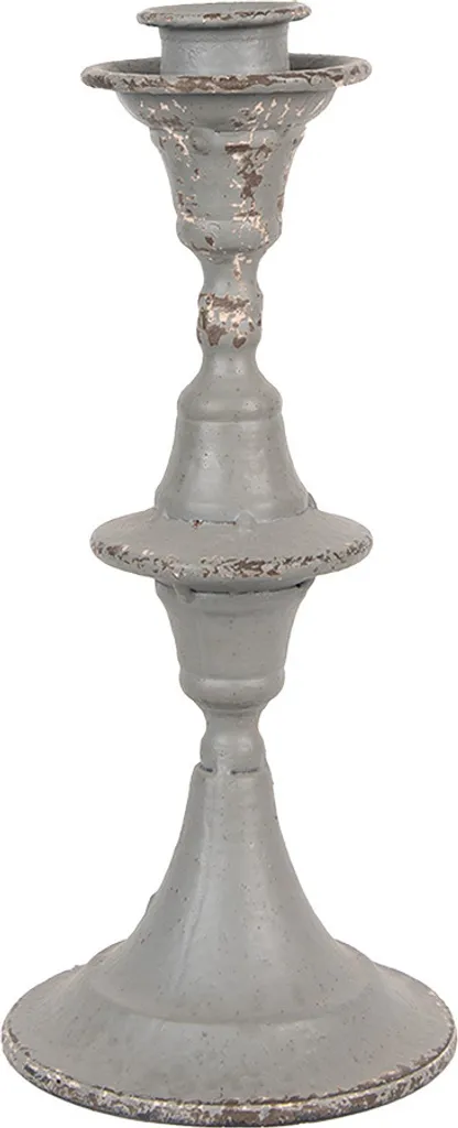 Portacandele Clayre & Eef 26 cm in metallo grigio