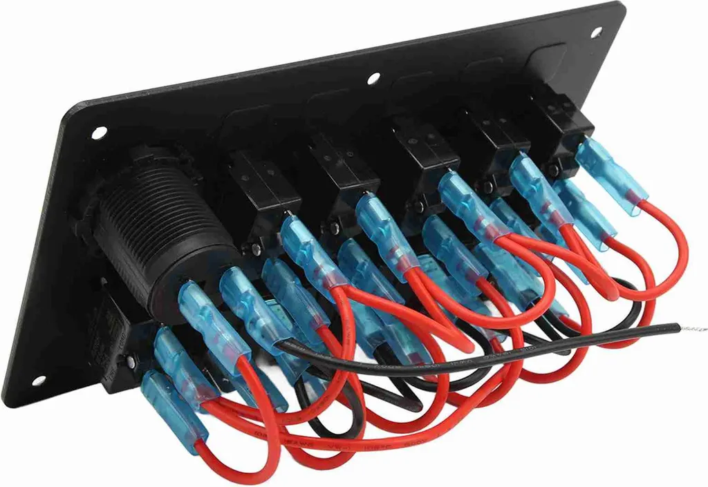 Panneau de commutation 5 interrupteurs LED rouge pour tableau de bord - 5