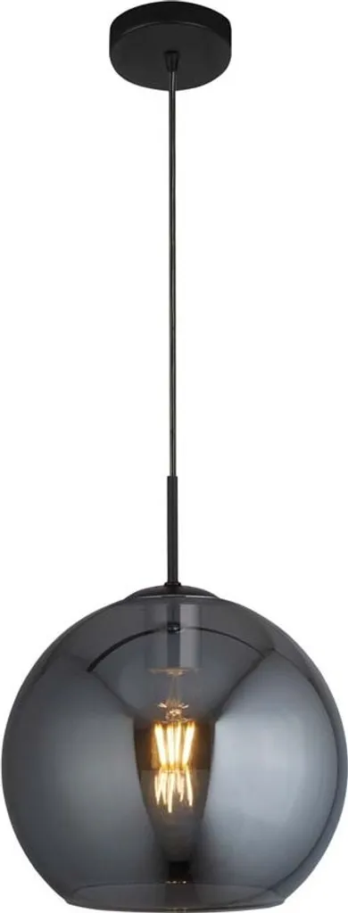 Lustre Suspension en Verre Fumé Noir Amsterdam 30cm pour Salon Moderne