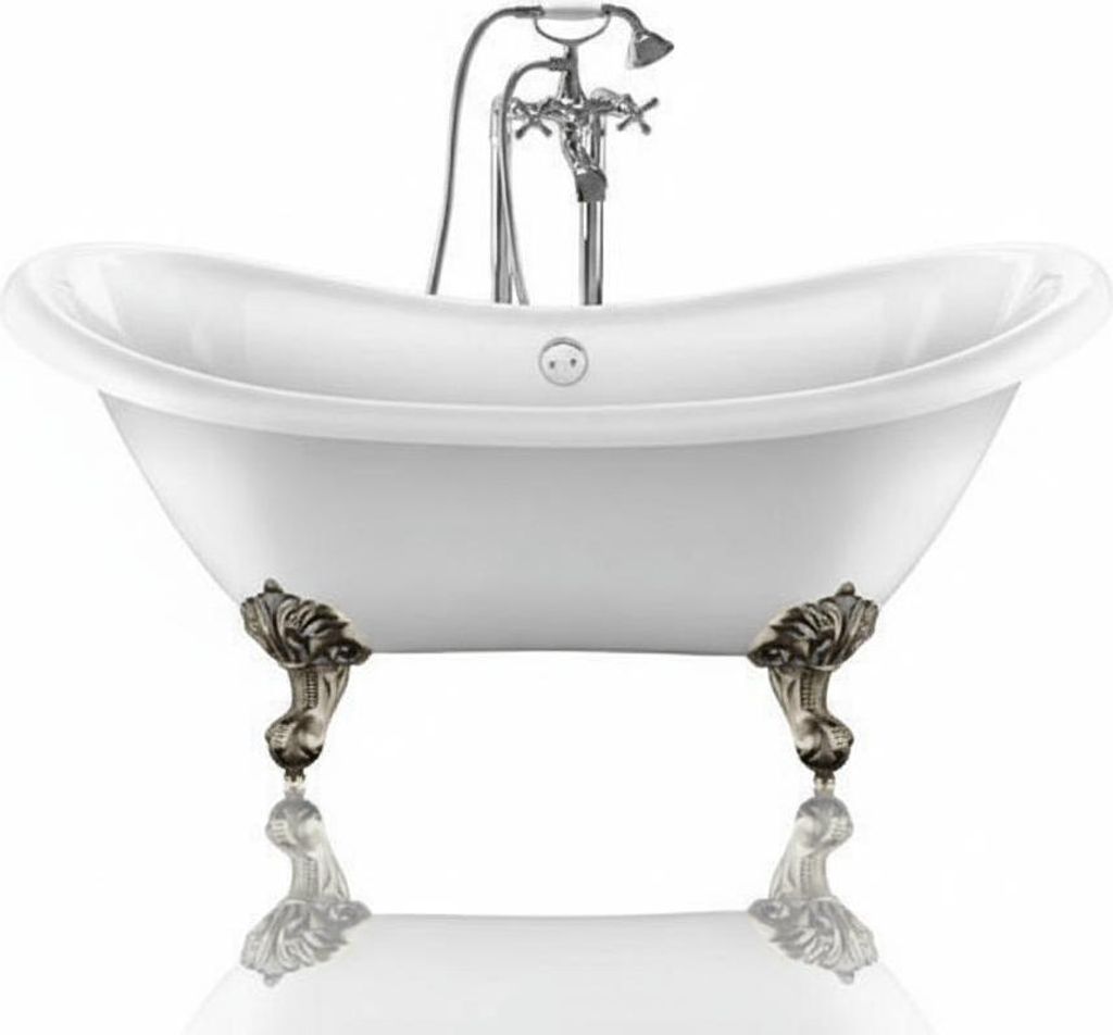 Freistehende Badewanne mit Füßen DARLINGTON Adlerfüße ALTBRONZE 175 cm