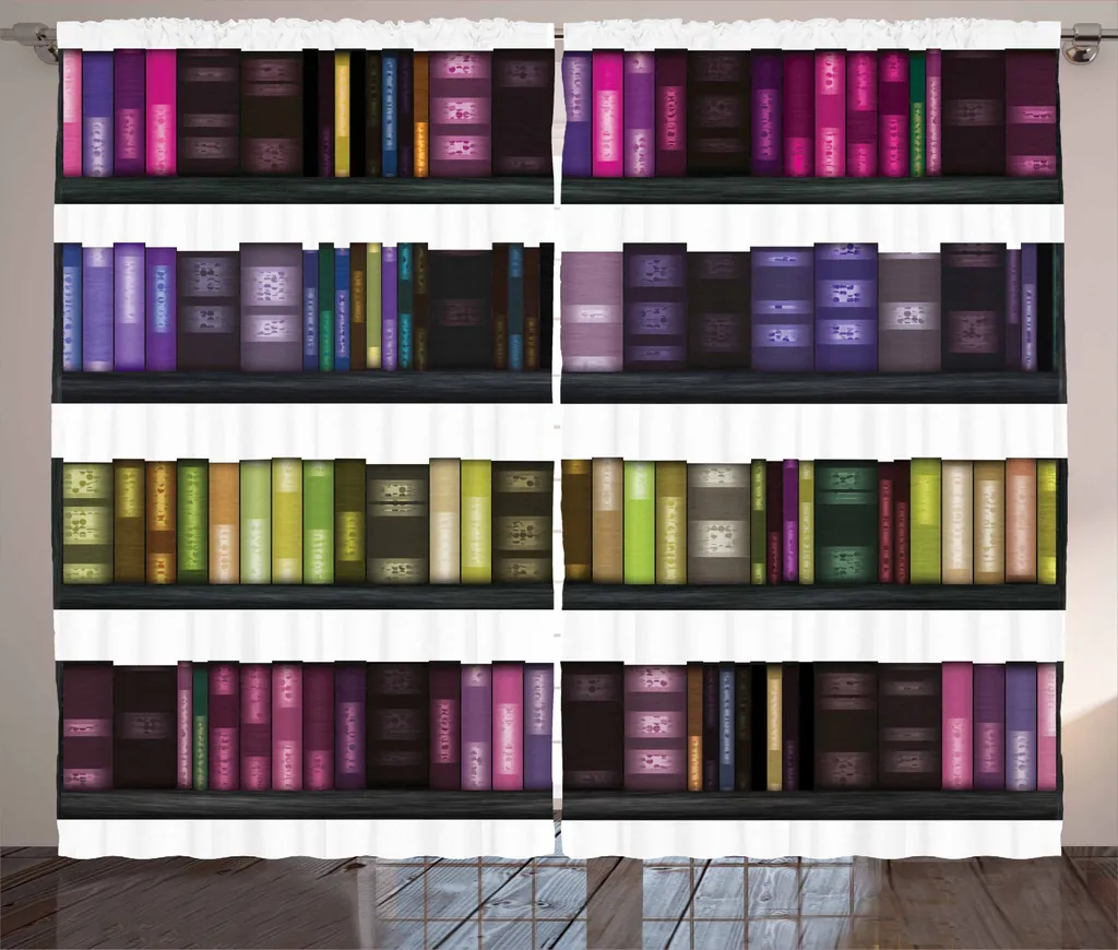 Rideau de Salon Bibliothèque ABAKUHAUS Livres Colorés 280 x 225 cm