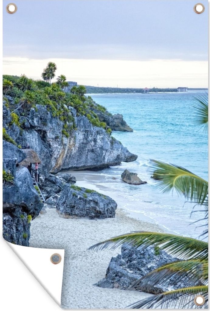 MuchoWow 40x60 cm Outdoor-Poster Gartendeko Sichtschutz Garten Poster für den Garten Tulum die alte Hafenstadt am Karibischen Meer in Mexiko
