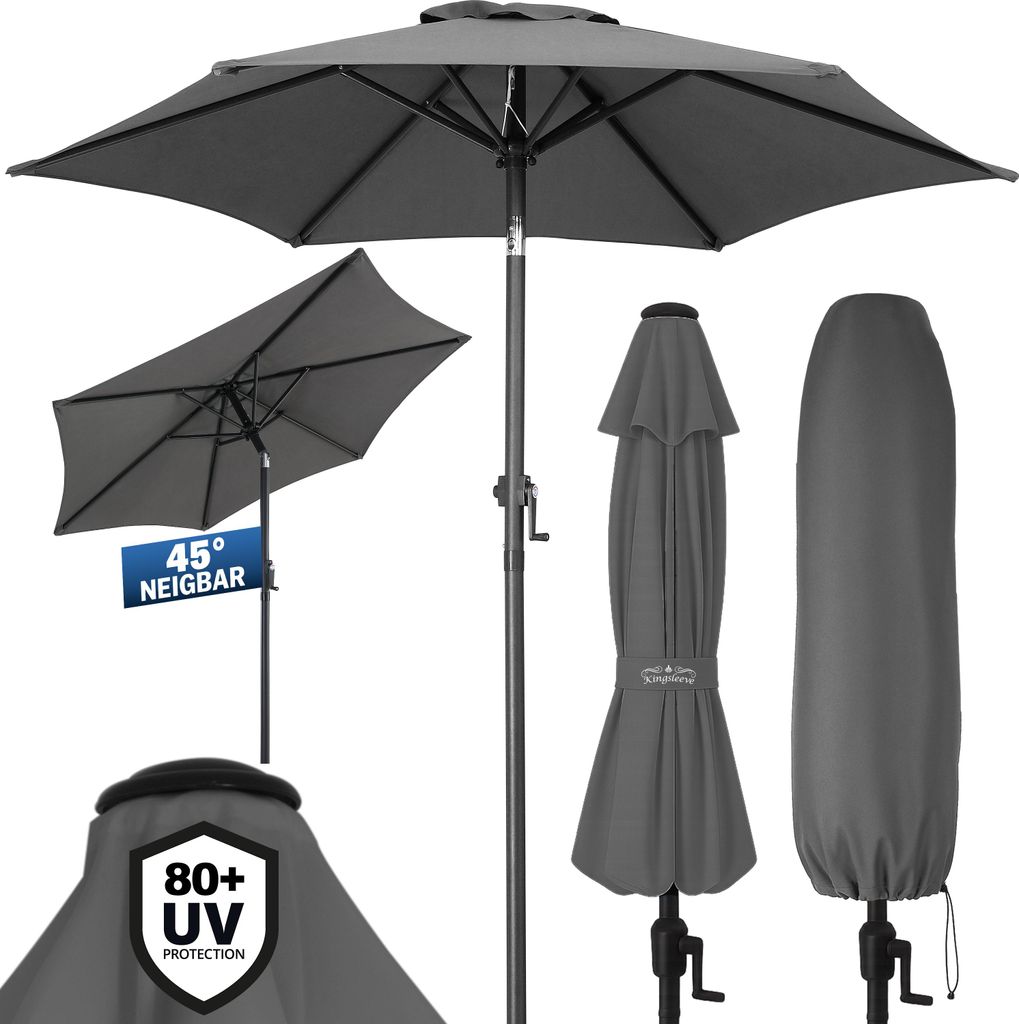 KINGSLEEVE® Parasol inclinable Ø 200cm anthracite Parasol Image du produit 