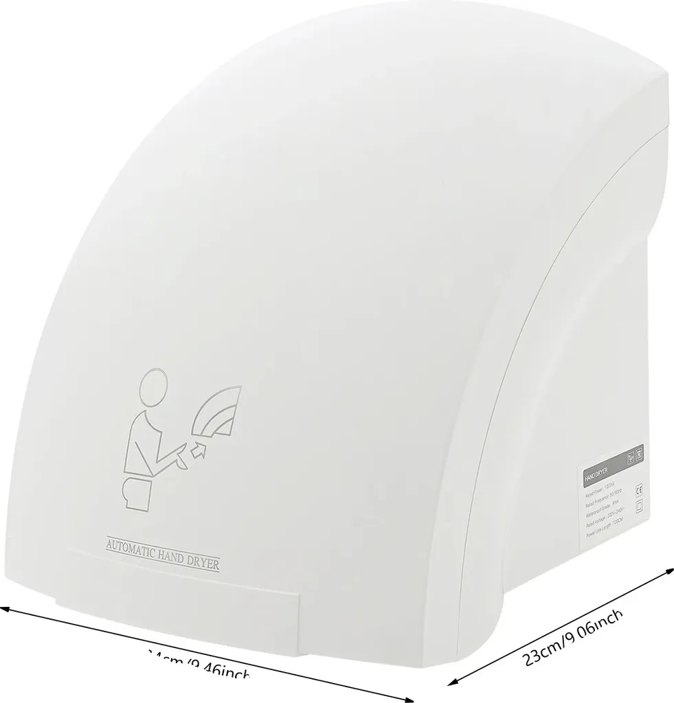 Asciugamani Elettrico Bagno 1200W - Risparmia Carta con Sensore IR