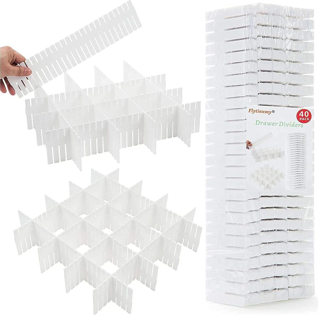 40 Stück Schubladenteiler, Verstellbare schubladen trenner Produktbild 