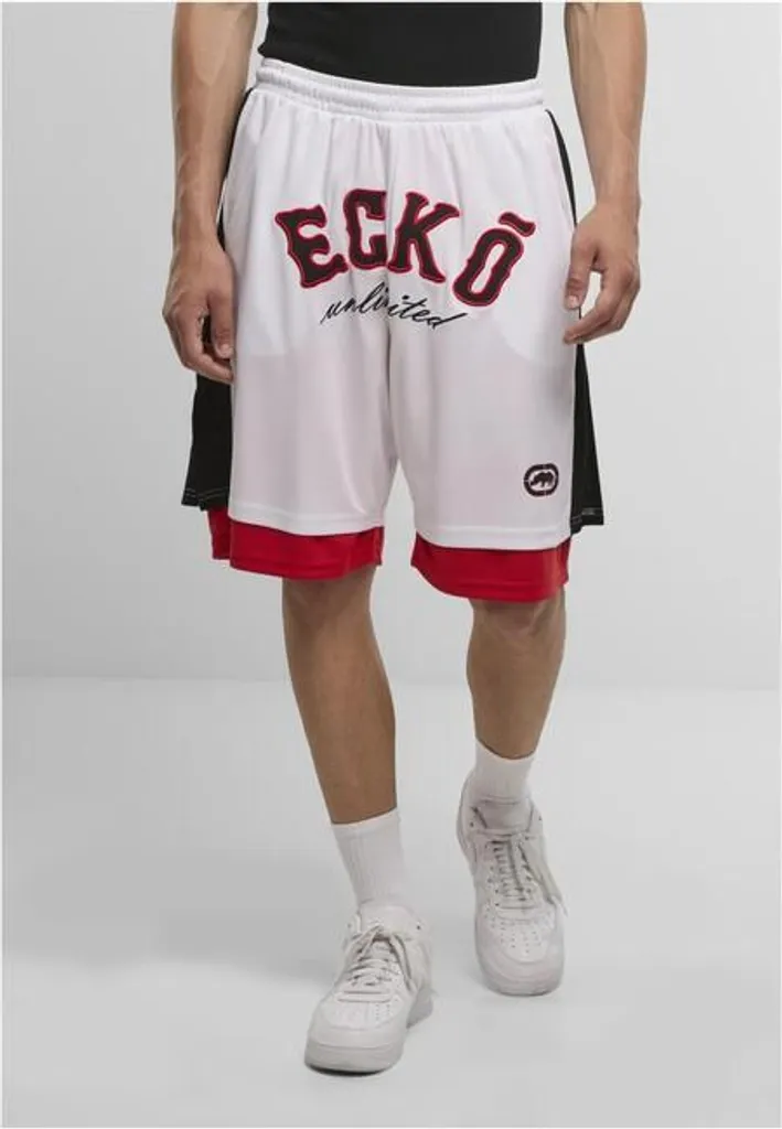 Short de Basket Homme Blanc et Rouge Ecko Unltd BBALL en Taille 4XL XXL