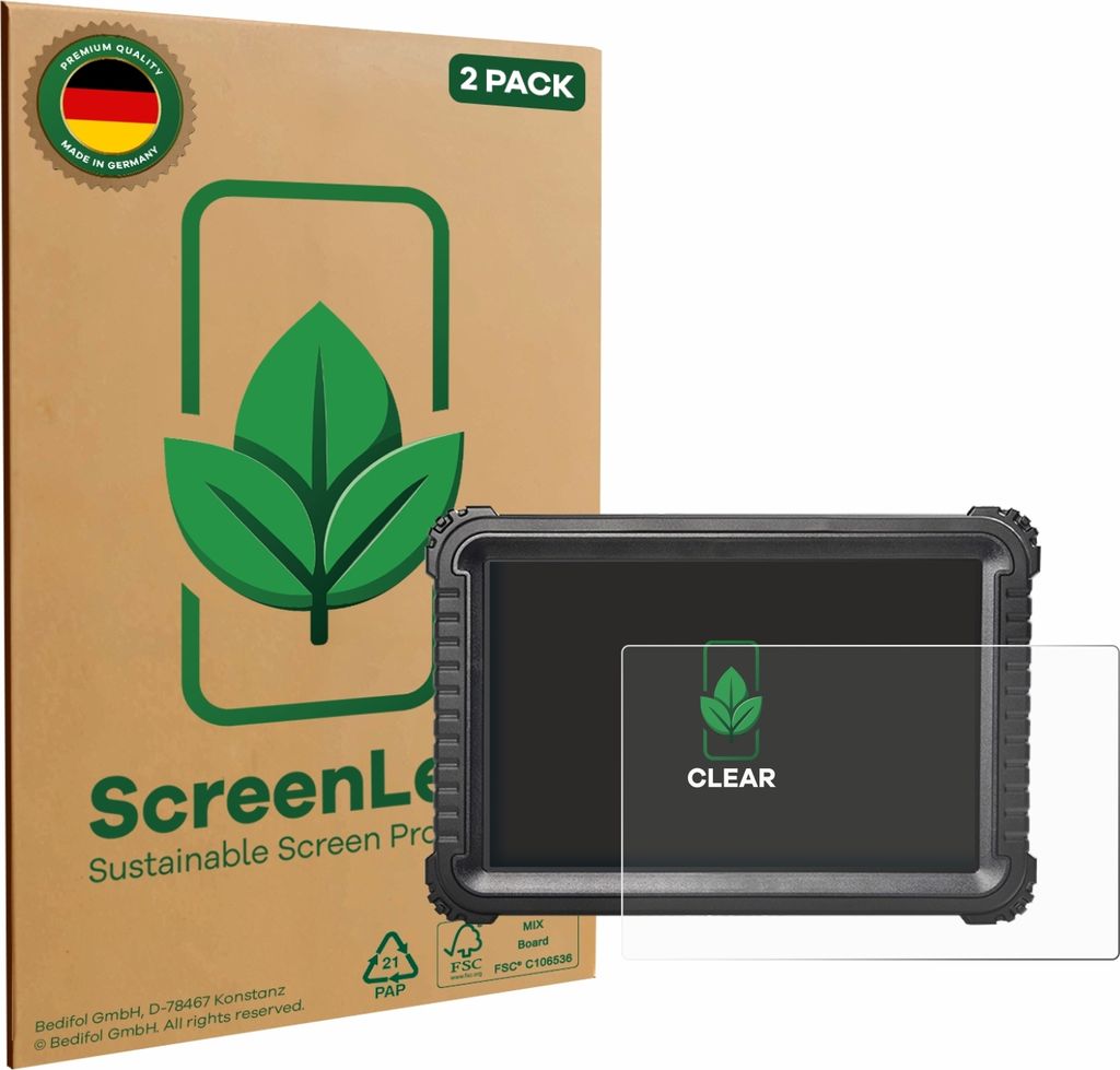 2x ScreenLeaf Schutzfolie für iCarsoft CR Ultra nachhaltiger Displayschutz Display Schutz Folie Klar Transparent