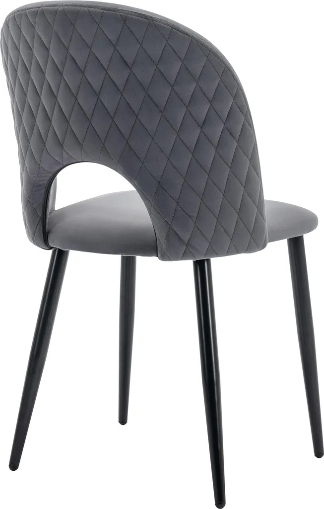 Fortuna Lai Ensemble Table 140x80 cm et 4 Chaises Velours Gris Moderne - 8
