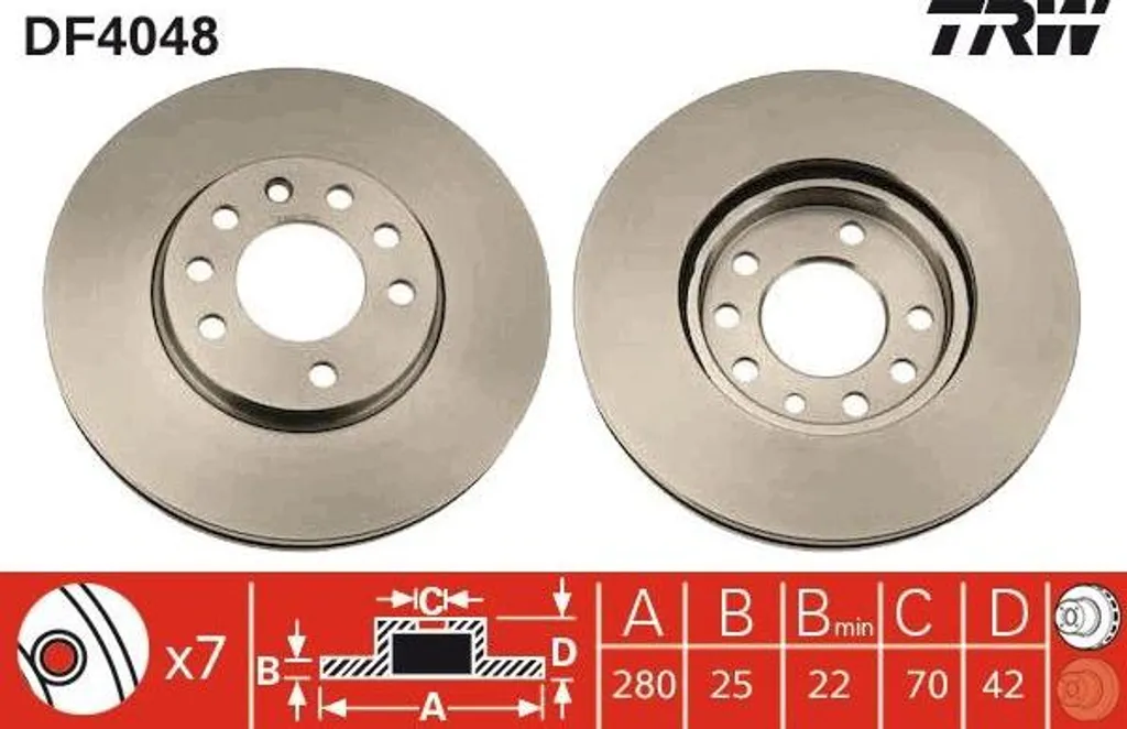 TRW DF4048 Disques de frein avant Opel Astra G H Corsa C Meriva OE 9117678