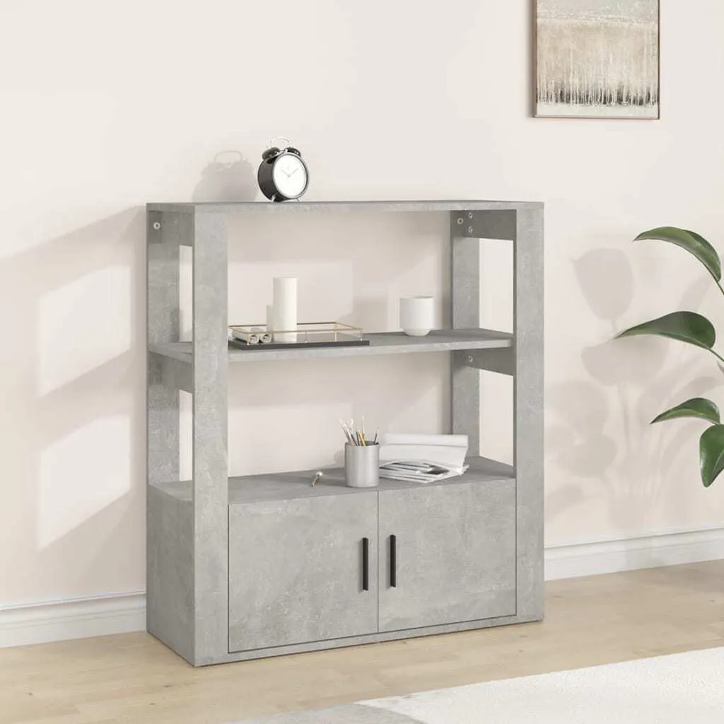 Maison Exclusive - Credenza grigio cemento 80x30x90 cm Materiale ligneo